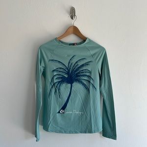 Carve Designs Rash Guard Long Sleeve Top, blue, Women's Medium